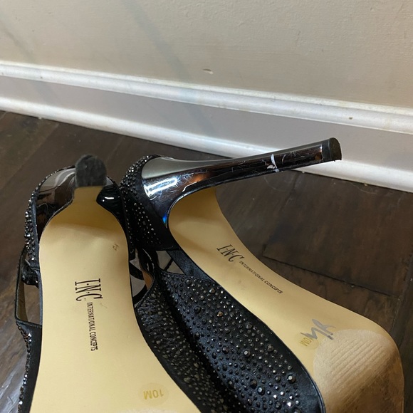 Women INC Rhinestone style Black Formal Heel Size 10 - Picture 8 of 14